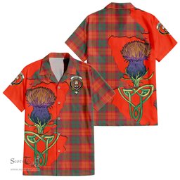 Scottish MacNab Ancient Clan Tartan Crest with Thistle and Scotland Map Tartan Plaid Shirt Scottish Plaid Tartan Plaid - ScotsTee - scotstee.com