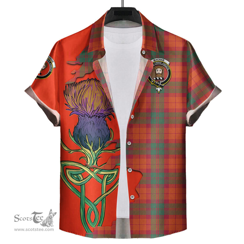 Scottish MacNab Ancient Clan Tartan Crest with Thistle and Scotland Map Tartan Plaid Shirt Scottish Plaid Tartan Plaid - ScotsTee - scotstee.com