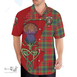 Scottish MacLean of Duart Modern Clan Tartan Crest with Thistle and Scotland Map Tartan Plaid Shirt Scottish Plaid Tartan Plaid - ScotsTee - scotstee.com