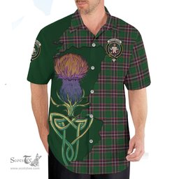 Scottish MacFarlane Hunting Clan Tartan Crest with Thistle and Scotland Map Tartan Plaid Shirt Scottish Plaid Tartan Plaid - ScotsTee - scotstee.com