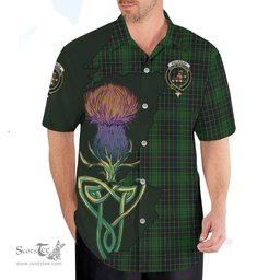 Scottish MacAulay Hunting Clan Tartan Crest with Thistle and Scotland Map Tartan Plaid Shirt Scottish Plaid Tartan Plaid - ScotsTee - scotstee.com