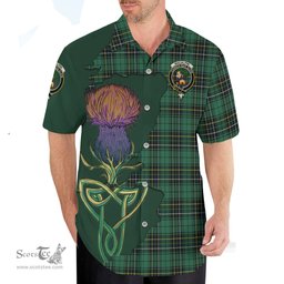Scottish MacAlpin Ancient Clan Tartan Crest with Thistle and Scotland Map Tartan Plaid Shirt Scottish Plaid Tartan Plaid - ScotsTee - scotstee.com