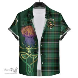 Scottish MacAlpin Ancient Clan Tartan Crest with Thistle and Scotland Map Tartan Plaid Shirt Scottish Plaid Tartan Plaid - ScotsTee - scotstee.com