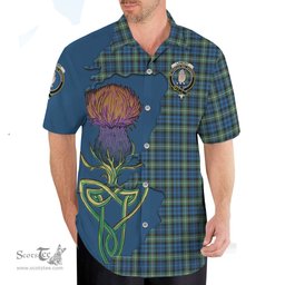 Scottish Lamont Ancient Clan Tartan Crest with Thistle and Scotland Map Tartan Plaid Shirt Scottish Plaid Tartan Plaid - ScotsTee - scotstee.com