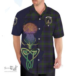 Scottish Lumsden Hunting Clan Tartan Crest with Thistle and Scotland Map Tartan Plaid Shirt Scottish Plaid Tartan Plaid - ScotsTee - scotstee.com