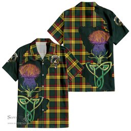Scottish MacMillan Old Modern Clan Tartan Crest with Thistle and Scotland Map Tartan Plaid Shirt Scottish Plaid Tartan Plaid - ScotsTee - scotstee.com