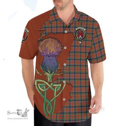 Scottish MacNaughton Ancient Clan Tartan Crest with Thistle and Scotland Map Tartan Plaid Shirt Scottish Plaid Tartan Plaid - ScotsTee - scotstee.com