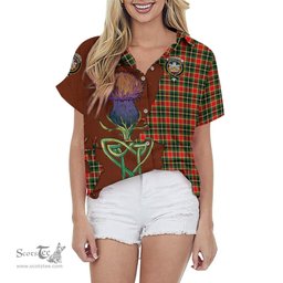 Scottish MacLachlan Hunting Modern Clan Tartan Crest with Thistle and Scotland Map Tartan Plaid Shirt Scottish Plaid Tartan Plaid - ScotsTee - scotstee.com