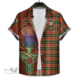 Scottish MacLachlan Hunting Modern Clan Tartan Crest with Thistle and Scotland Map Tartan Plaid Shirt Scottish Plaid Tartan Plaid - ScotsTee - scotstee.com