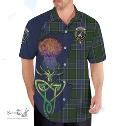 Scottish MacMillan Hunting Clan Tartan Crest with Thistle and Scotland Map Tartan Plaid Shirt Scottish Plaid Tartan Plaid - ScotsTee - scotstee.com