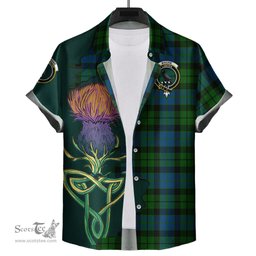 Scottish MacKie Clan Tartan Crest with Thistle and Scotland Map Tartan Plaid Shirt Scottish Plaid Tartan Plaid - ScotsTee - scotstee.com