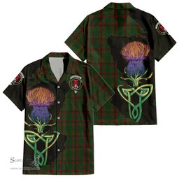 Scottish Macnaughton Hunting Clan Tartan Crest with Thistle and Scotland Map Tartan Plaid Shirt Scottish Plaid Tartan Plaid - ScotsTee - scotstee.com