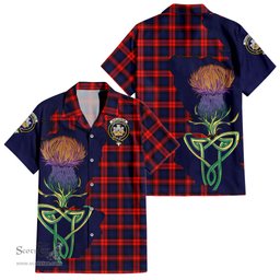 Scottish MacLachlan Modern Clan Tartan Crest with Thistle and Scotland Map Tartan Plaid Shirt Scottish Plaid Tartan Plaid - ScotsTee - scotstee.com