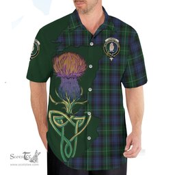 Scottish Lamont #2 Clan Tartan Crest with Thistle and Scotland Map Tartan Plaid Shirt Scottish Plaid Tartan Plaid - ScotsTee - scotstee.com