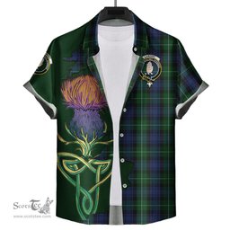 Scottish Lamont #2 Clan Tartan Crest with Thistle and Scotland Map Tartan Plaid Shirt Scottish Plaid Tartan Plaid - ScotsTee - scotstee.com