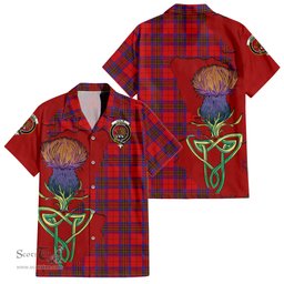 Scottish Leslie Modern Clan Tartan Crest with Thistle and Scotland Map Tartan Plaid Shirt Scottish Plaid Tartan Plaid - ScotsTee - scotstee.com