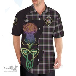 Scottish MacDonald Dress Clan Tartan Crest with Thistle and Scotland Map Tartan Plaid Shirt Scottish Plaid Tartan Plaid - ScotsTee - scotstee.com