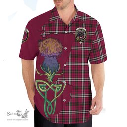Scottish Little Clan Tartan Crest with Thistle and Scotland Map Tartan Plaid Shirt Scottish Plaid Tartan Plaid - ScotsTee - scotstee.com