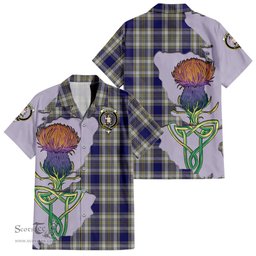 Scottish Livingston Dress Clan Tartan Crest with Thistle and Scotland Map Tartan Plaid Shirt Scottish Plaid Tartan Plaid - ScotsTee - scotstee.com
