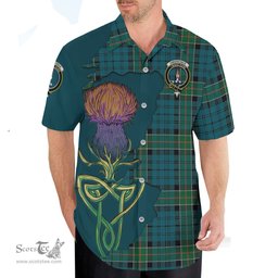 Scottish Kirkpatrick Clan Tartan Crest with Thistle and Scotland Map Tartan Plaid Shirt Scottish Plaid Tartan Plaid - ScotsTee - scotstee.com