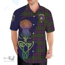 Scottish MacDonald of Clan Ranald Modern Clan Tartan Crest with Thistle and Scotland Map Tartan Plaid Shirt Scottish Plaid Tartan Plaid - ScotsTee - scotstee.com