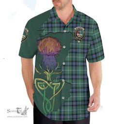 Scottish MacDonald of the Isles Hunting Ancient Clan Tartan Crest with Thistle and Scotland Map Tartan Plaid Shirt Scottish Plaid Tartan Plaid - ScotsTee - scotstee.com
