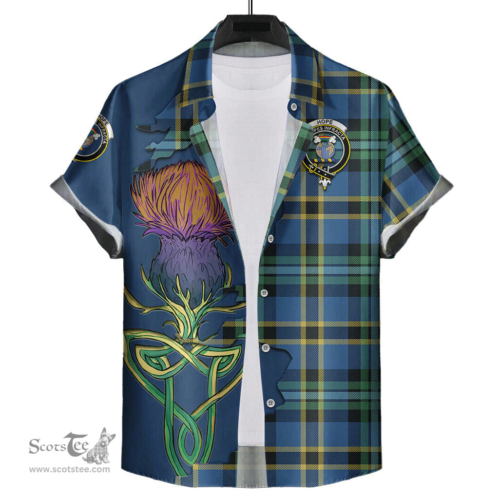Scottish Hope Ancient Clan Tartan Crest with Thistle and Scotland Map Tartan Plaid Shirt Scottish Plaid Tartan Plaid - ScotsTee - scotstee.com