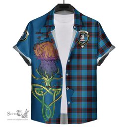Scottish Home Ancient Clan Tartan Crest with Thistle and Scotland Map Tartan Plaid Shirt Scottish Plaid Tartan Plaid - ScotsTee - scotstee.com