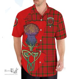 Scottish MacDonell of Keppoch Modern Clan Tartan Crest with Thistle and Scotland Map Tartan Plaid Shirt Scottish Plaid Tartan Plaid - ScotsTee - scotstee.com