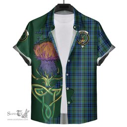 Scottish Keith Clan Tartan Crest with Thistle and Scotland Map Tartan Plaid Shirt Scottish Plaid Tartan Plaid - ScotsTee - scotstee.com