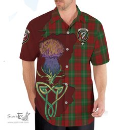 Scottish Lennox Clan Tartan Crest with Thistle and Scotland Map Tartan Plaid Shirt Scottish Plaid Tartan Plaid - ScotsTee - scotstee.com