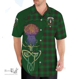Scottish Logie Clan Tartan Crest with Thistle and Scotland Map Tartan Plaid Shirt Scottish Plaid Tartan Plaid - ScotsTee - scotstee.com