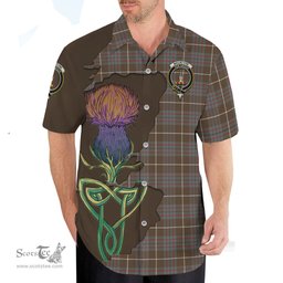 Scottish MacIntyre Hunting Weathered Clan Tartan Crest with Thistle and Scotland Map Tartan Plaid Shirt Scottish Plaid Tartan Plaid - ScotsTee - scotstee.com