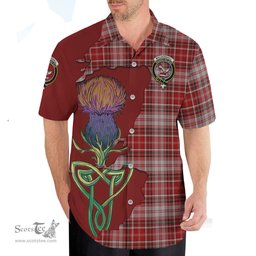 Scottish MacDougall Dress Clan Tartan Crest with Thistle and Scotland Map Tartan Plaid Shirt Scottish Plaid Tartan Plaid - ScotsTee - scotstee.com