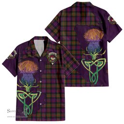 Scottish MacDonald Modern Clan Tartan Crest with Thistle and Scotland Map Tartan Plaid Shirt Scottish Plaid Tartan Plaid - ScotsTee - scotstee.com