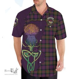 Scottish MacDonald Modern Clan Tartan Crest with Thistle and Scotland Map Tartan Plaid Shirt Scottish Plaid Tartan Plaid - ScotsTee - scotstee.com