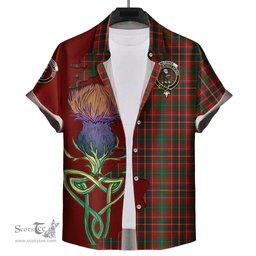 Scottish MacInnes Hastie Clan Tartan Crest with Thistle and Scotland Map Tartan Plaid Shirt Scottish Plaid Tartan Plaid - ScotsTee - scotstee.com
