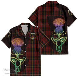 Scottish MacAlister of Skye Clan Tartan Crest with Thistle and Scotland Map Tartan Plaid Shirt Scottish Plaid Tartan Plaid - ScotsTee - scotstee.com