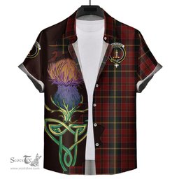 Scottish MacAlister of Skye Clan Tartan Crest with Thistle and Scotland Map Tartan Plaid Shirt Scottish Plaid Tartan Plaid - ScotsTee - scotstee.com