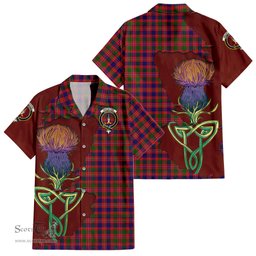 Scottish MacIntyre Modern Clan Tartan Crest with Thistle and Scotland Map Tartan Plaid Shirt Scottish Plaid Tartan Plaid - ScotsTee - scotstee.com