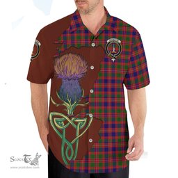 Scottish MacIntyre Modern Clan Tartan Crest with Thistle and Scotland Map Tartan Plaid Shirt Scottish Plaid Tartan Plaid - ScotsTee - scotstee.com