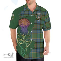 Scottish MacMillan Hunting Ancient Clan Tartan Crest with Thistle and Scotland Map Tartan Plaid Shirt Scottish Plaid Tartan Plaid - ScotsTee - scotstee.com