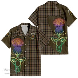 Scottish MacKenzie Hunting Clan Tartan Crest with Thistle and Scotland Map Tartan Plaid Shirt Scottish Plaid Tartan Plaid - ScotsTee - scotstee.com