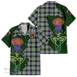 Scottish MacNaughton Dress Clan Tartan Crest with Thistle and Scotland Map Tartan Plaid Shirt Scottish Plaid Tartan Plaid - ScotsTee - scotstee.com