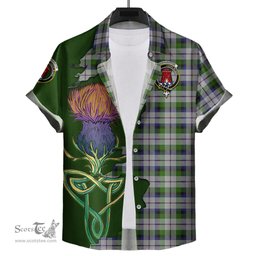 Scottish MacNaughton Dress Clan Tartan Crest with Thistle and Scotland Map Tartan Plaid Shirt Scottish Plaid Tartan Plaid - ScotsTee - scotstee.com
