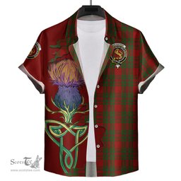 Scottish MacKintosh Red Clan Tartan Crest with Thistle and Scotland Map Tartan Plaid Shirt Scottish Plaid Tartan Plaid - ScotsTee - scotstee.com