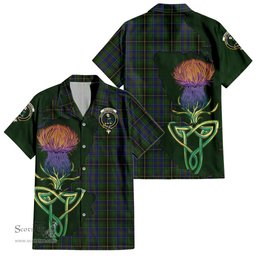 Scottish MacInnes Clan Tartan Crest with Thistle and Scotland Map Tartan Plaid Shirt Scottish Plaid Tartan Plaid - ScotsTee - scotstee.com