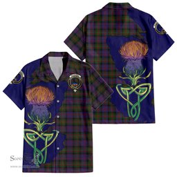 Scottish MacDonell of Glengarry Clan Tartan Crest with Thistle and Scotland Map Tartan Plaid Shirt Scottish Plaid Tartan Plaid - ScotsTee - scotstee.com
