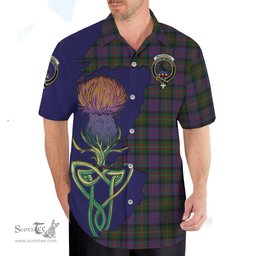 Scottish MacDonell of Glengarry Clan Tartan Crest with Thistle and Scotland Map Tartan Plaid Shirt Scottish Plaid Tartan Plaid - ScotsTee - scotstee.com