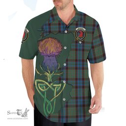 Scottish MacNicol Hunting Clan Tartan Crest with Thistle and Scotland Map Tartan Plaid Shirt Scottish Plaid Tartan Plaid - ScotsTee - scotstee.com